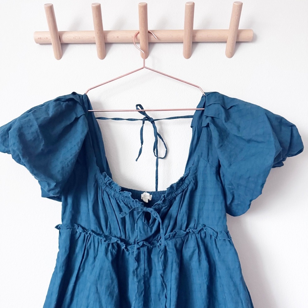 Pilcro Puff Sleeve Dark Teal Romper - Picture 6 of 14